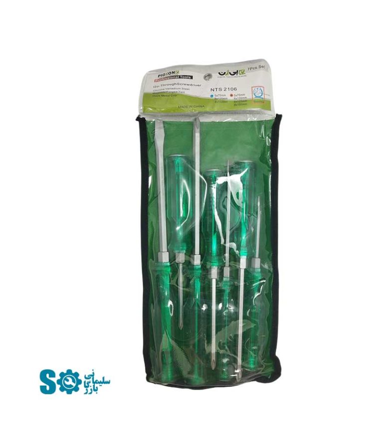 پیچ گوشتی ضربه خور پیژن مجموعه 7 عددی مدل NTS-2106