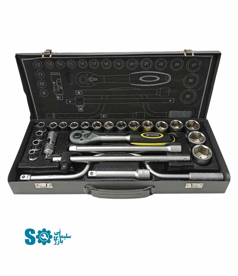 جعبه بکس 1/2 اینچ تاپکس 24عددی مدل YP